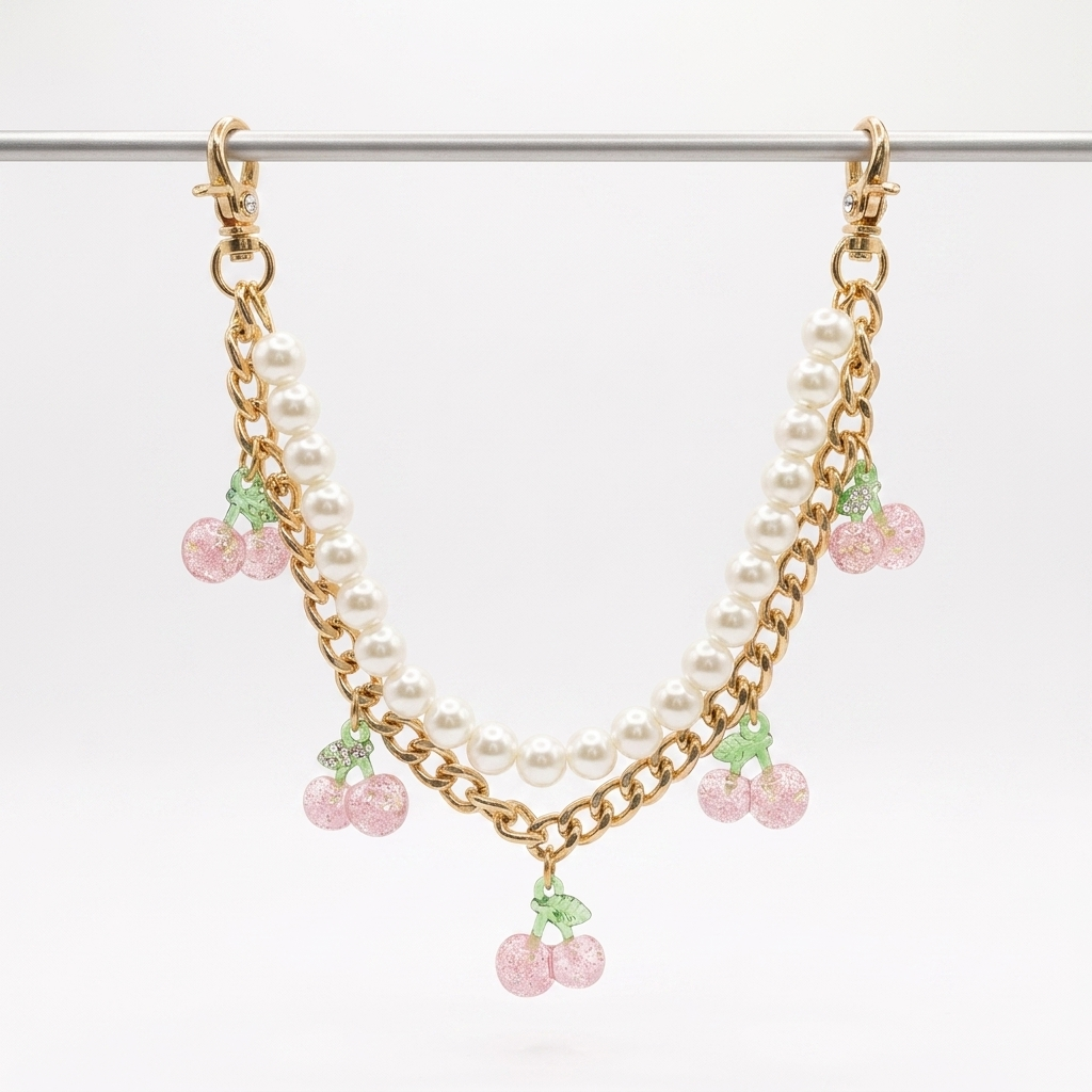 Custom - Pearl & Pink Cherry Charm